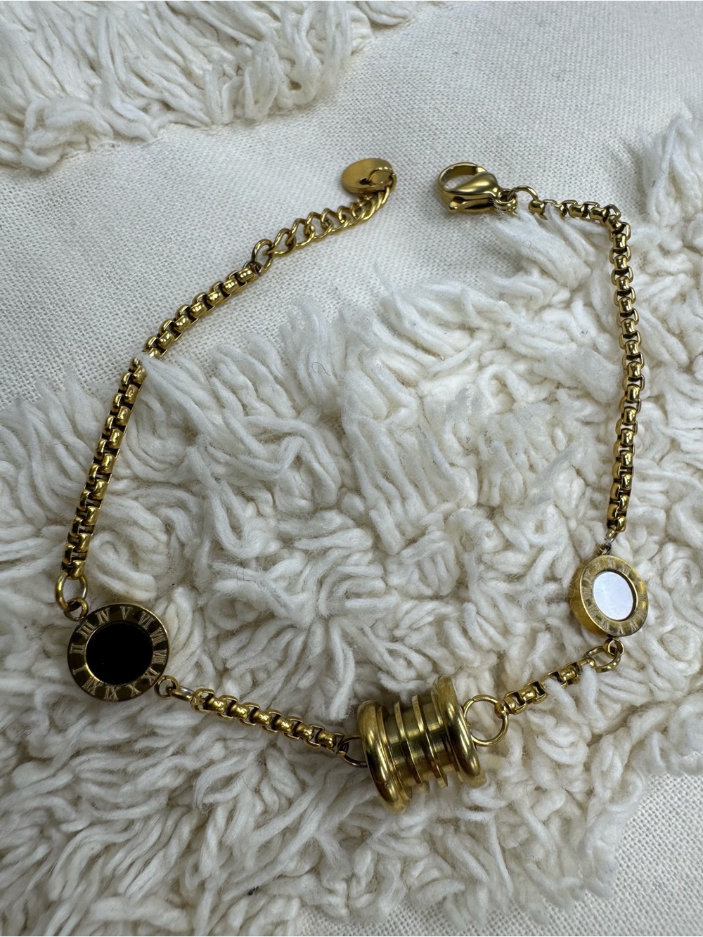 18K Gold Plated Stainless Steel Enamel Charm Bracelet